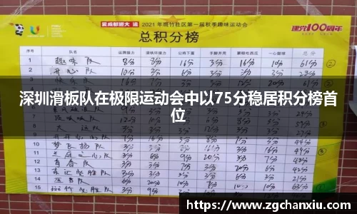 深圳滑板队在极限运动会中以75分稳居积分榜首位